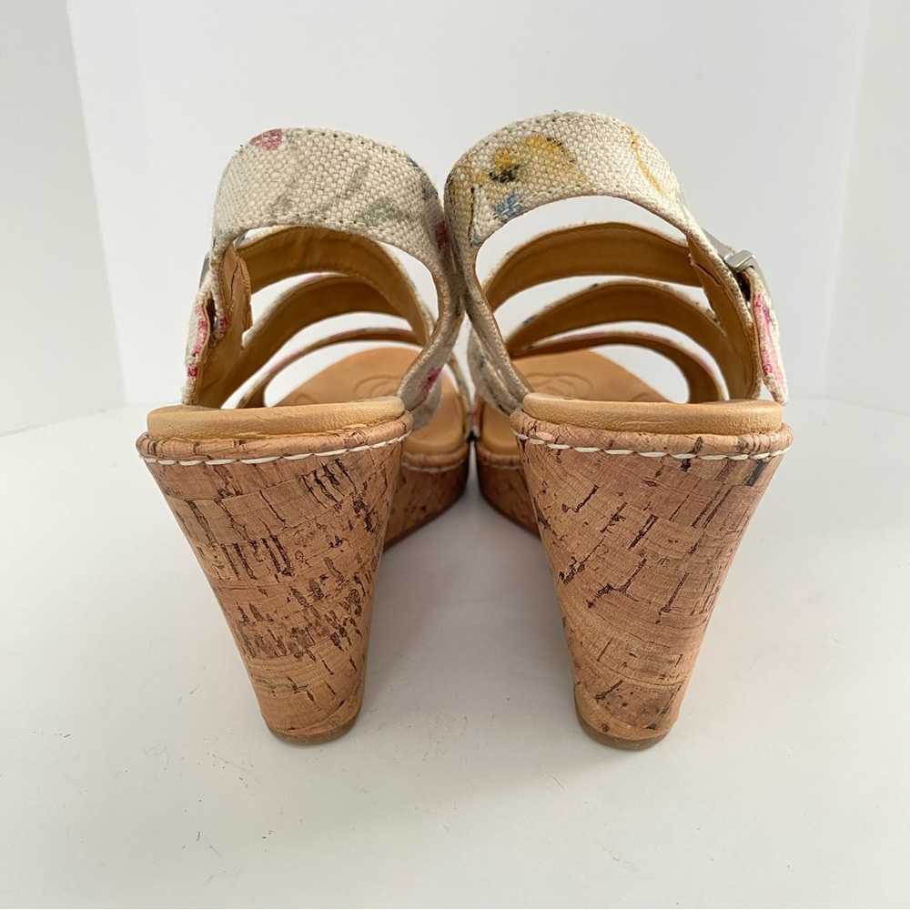b.o.c Born Concepts Schirra Platform Wedge Heel Sandals Floral Canvas Size 9M - Picture 5 of 17